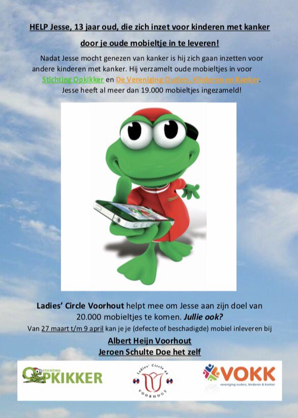 Kijk deze week in alle lades en lever je oude mobieltje in bij Albert Heijn Voorhout of Jeroen Schulte Doe het zelf.#Opkikker #Kanjerketting