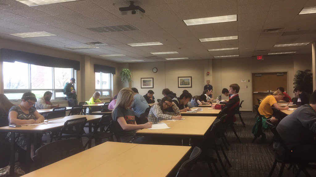 PittstateCAS's tweet image. Students taking the Marathon exam at Math Relays today!#GorillaNation