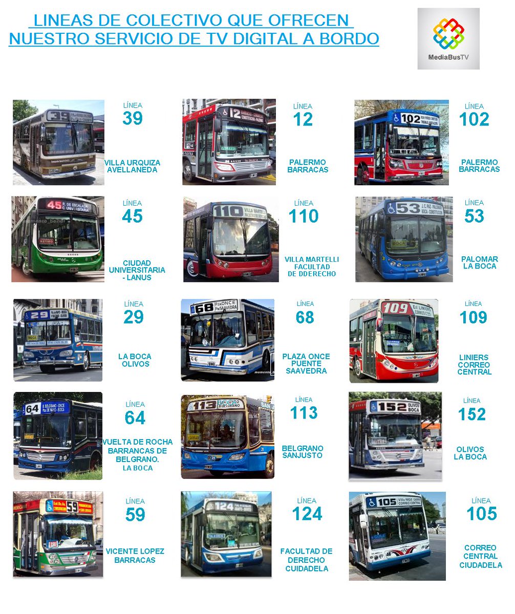 #ViajamosConvos en el #bondi #colectivo en las líneas #12 #29 #39 #45 #53 #59 #64 #68 #102 #105 #110 #113 #124 #152 #TELEenelBONDI