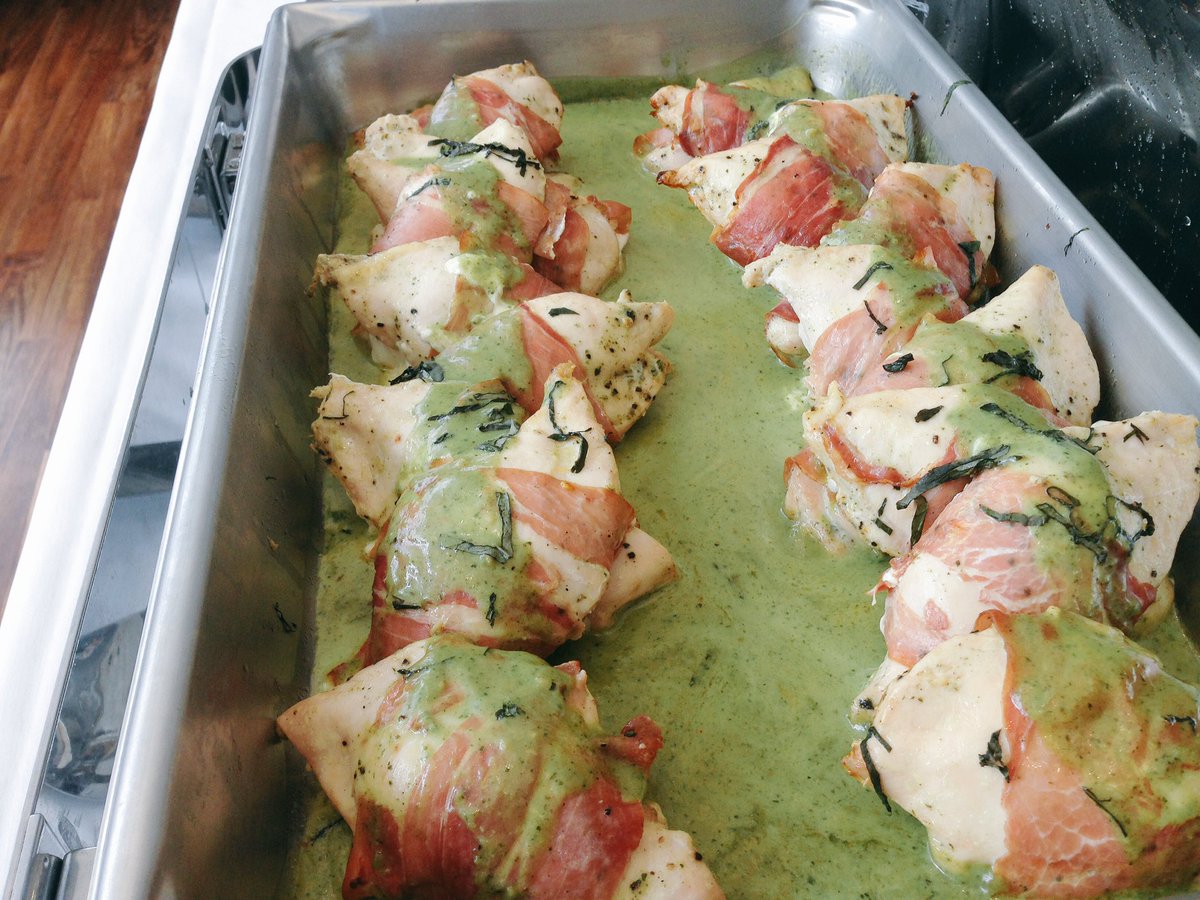 CraigRosekrans's tweet photo. Tiramisu shooters, watermelon basil water, tomato and mozzarella stuffed chicken wrapped in prosciutto @FlikISDining https://t.co/08haw7Glz7