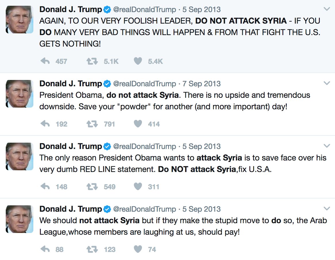 Image result for Trump Obama syria tweets