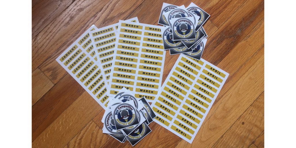 NetCompetitor's tweet image. Sticker remakes are in!  We'll be packing them up and shipping out tomorrow!  monthly.netcompetitor.com #rifle #pistol #neverstopshooting