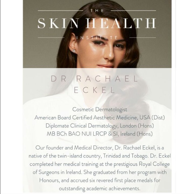 Happy to announce that I am now the Brand Ambassador for @TheSkinHealthInstitution by @Drrachaeleckel 
Very excited.