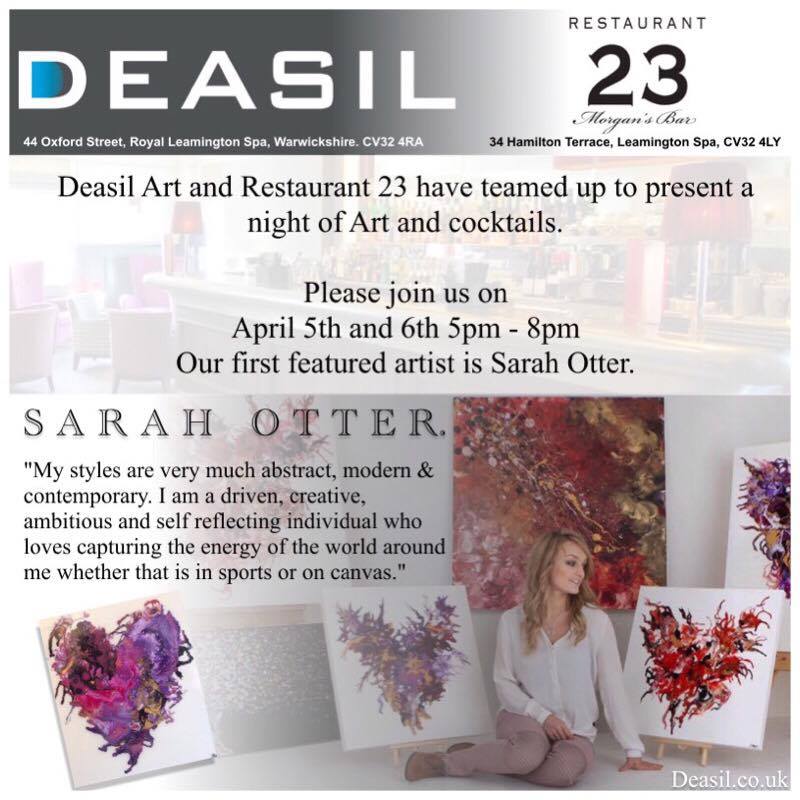 See you all for an after work drink and beautiful art <a href="/Restaurant23/">Restaurant 23</a> 2-4-1 cocktails and art by Sara Otter