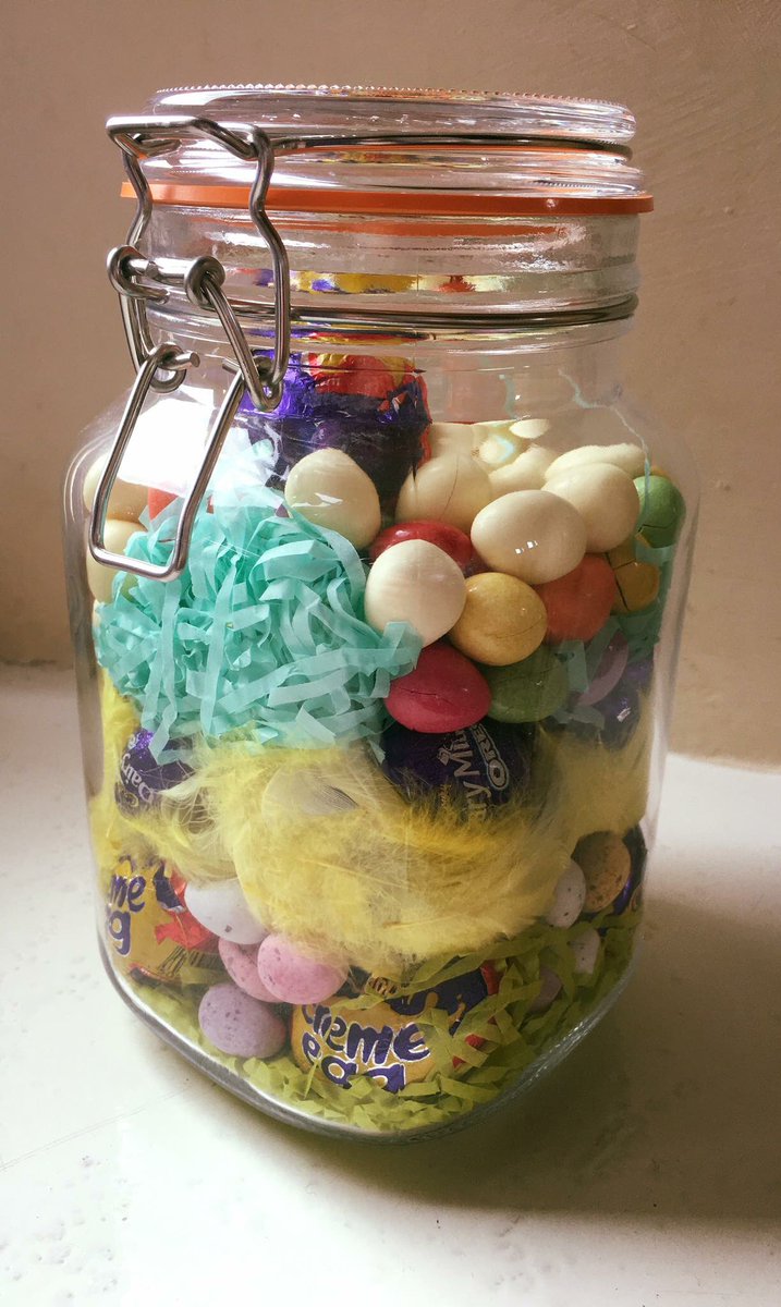 CylchMeithrinLF's tweet photo. HOP in to Cylch and guess how many eggs are in our jar! The winner will take home the yummy contents 😋 Winner announced 16:00 on Friday https://t.co/lW2JgaNs6l