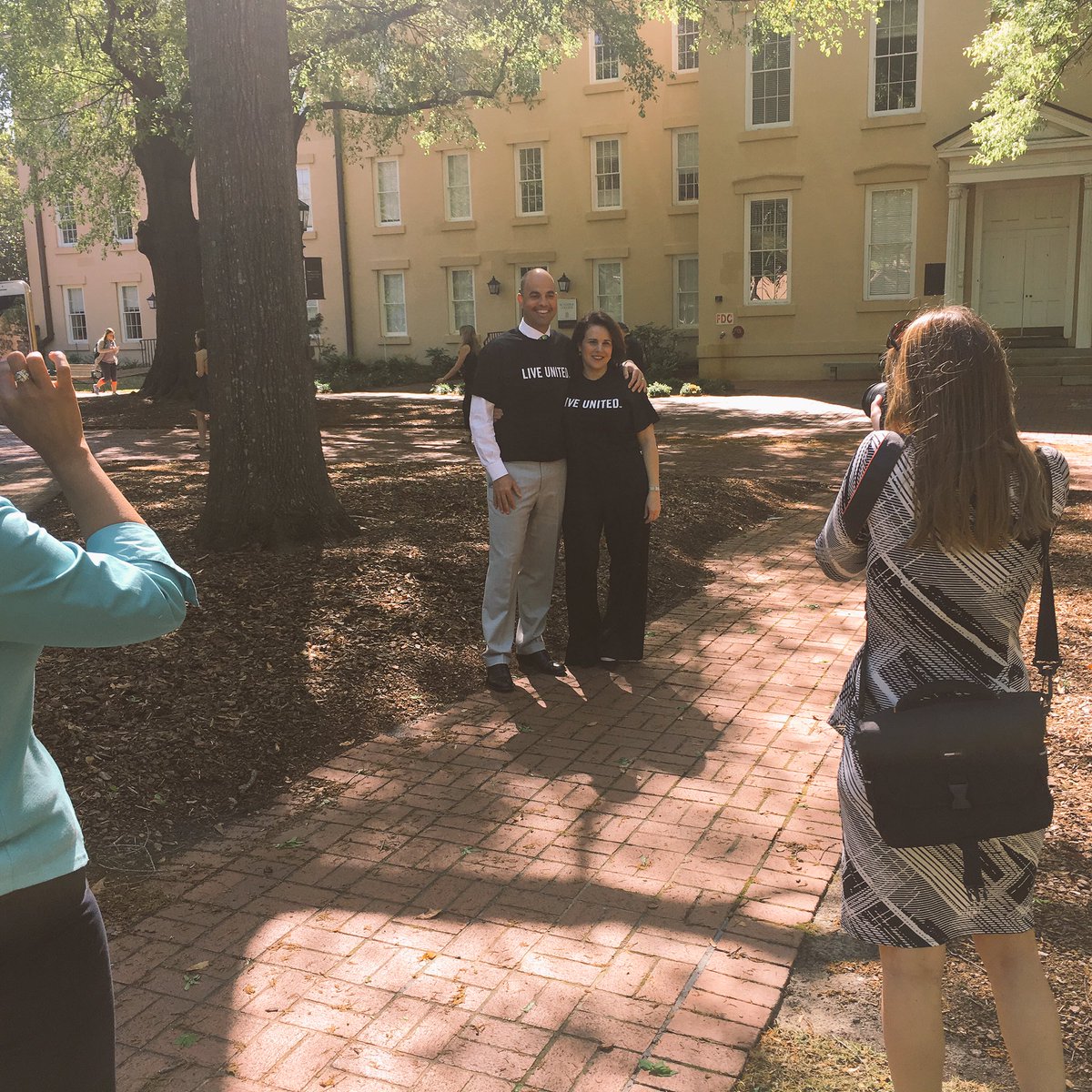 UWMidlands's tweet photo. Beautiful day for a photo shoot with our upcoming campaign co-chairs @JoanGabel and @JohnSingerling on the Horseshoe at @UofSC! #liveunited https://t.co/IeLkqEGs3f