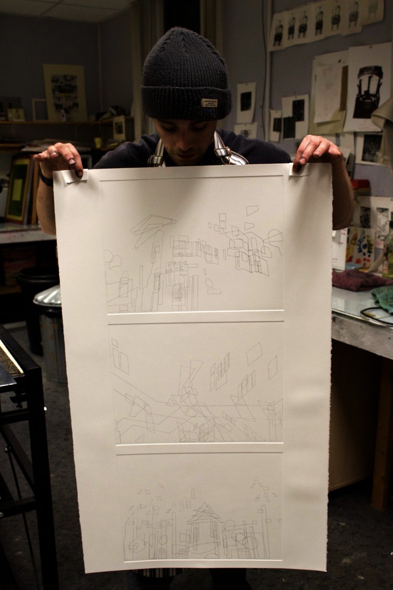 RowanASiddons's tweet photo. #Printmaking #print #etching getting me #hyped Here's my #architectural A3 #test @print - @GreatArt_UK @neoresidency @neo_artists  A3X3 https://t.co/YoM7RYRr9t