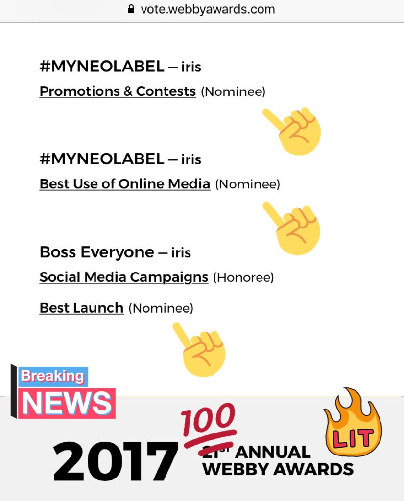 AdmanFish's tweet image. Two awesome campaigns up for 3 awesome categories @TheWebbyAwards. Neo Snapchat collection 👻 and Boss Everyone 👊 

lnkd.in/dyMuXWC