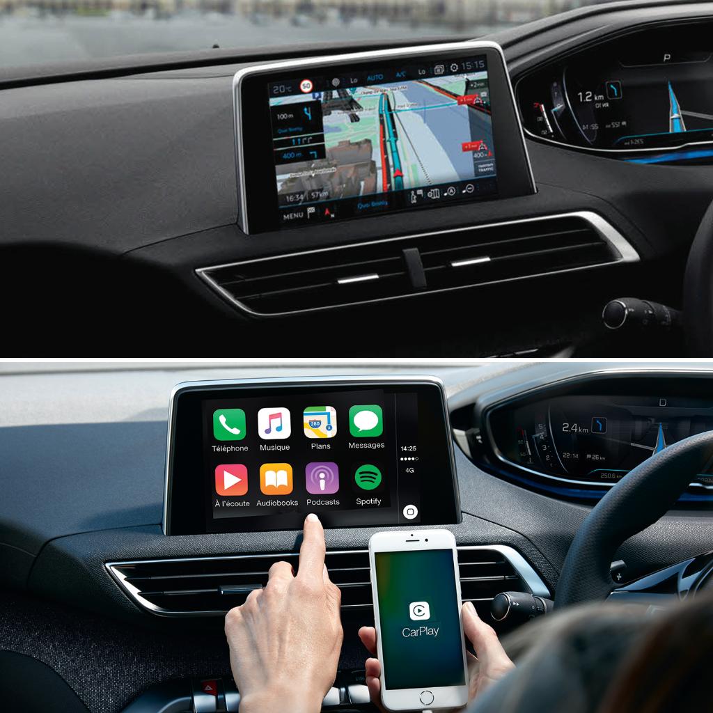 PeugeotUKPR's tweet image. The all-new #Peugeot3008SUV keeps the driver connected through features like #MirrorScreen and 3D connected navigation.