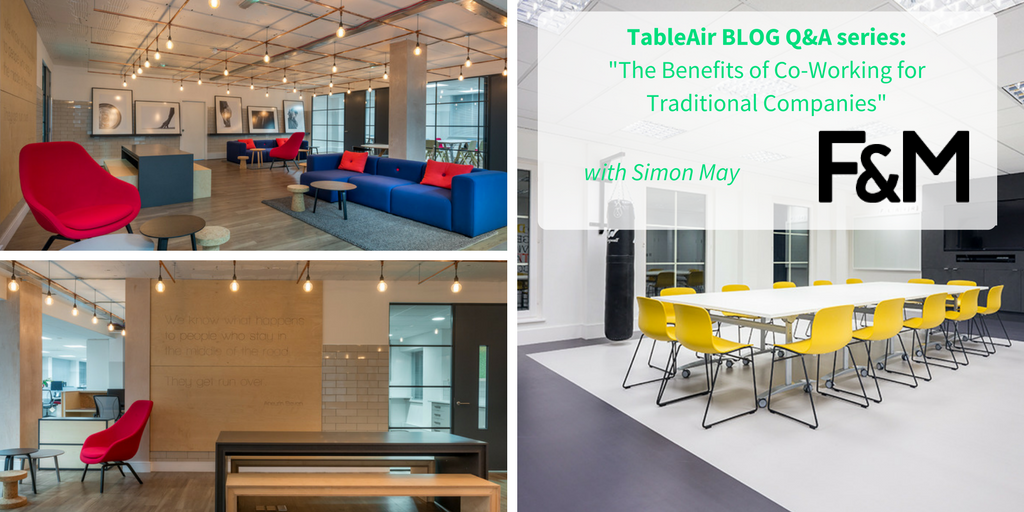 TableAir's tweet photo. We talked with Simon May from  @FurnissandMay about #coworking for big businesses: https://t.co/W5iKqX4nNu #HR https://t.co/GJKdbwmnEi