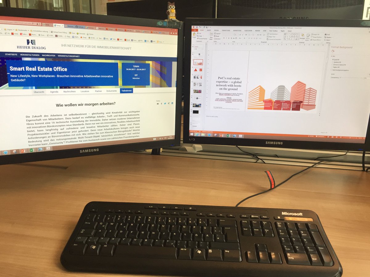 Preparing my presentation for <a href="/heuer_dialog/">Heuer Dialog</a> <a href="/pwc_de/">PwC Deutschland</a> Munich office on 25th April: Smart #RealEstate Offices heuer-dialog.de/veranstaltunge…