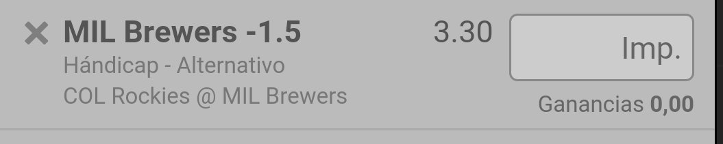 hitmlbrun's tweet photo. Pick ⚾4
⌚ 01:40
🏆 COL Rockies - MIL Brewers⚾ 
✏ MIL Brewers -1.5 Handicap Adicional
📣 Stake 1/10
💰 @3.30 https://t.co/TK294I6EZ7