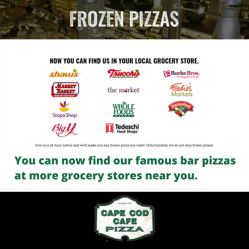 CapeCodCafe's tweet image. You can now find our famous bar pizzas at more grocery stores near you. #CapeCodCafePizzas #FrozenPizzas #BarPizza bit.ly/2cXWqnx