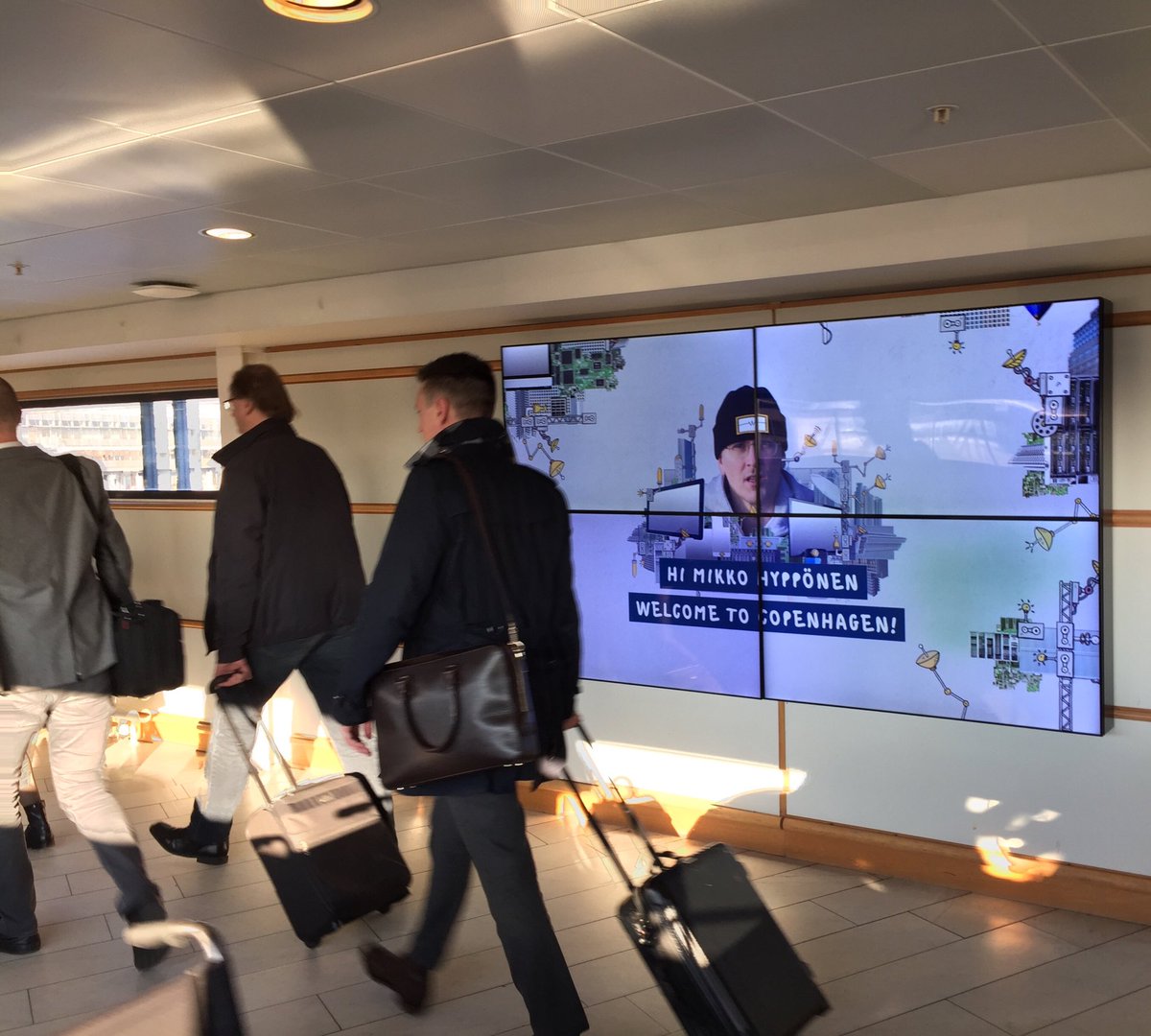 mikko's tweet image. Now, that's a first. 
I get out of the plane in Denmark and…