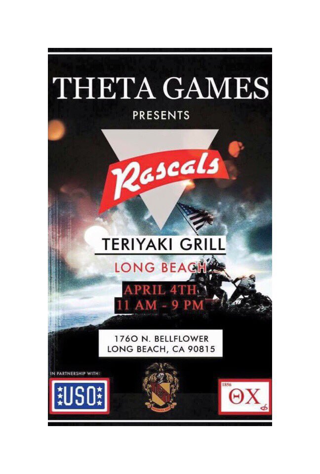 Fundraiser: 15% of the sales donated the USO! Participating sororities can win points towards Theta Games! Show flyer at register!🐍⚔️🇺🇸