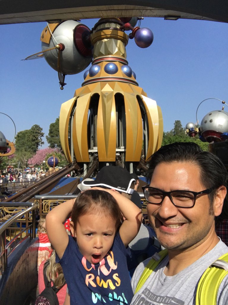 Ready for the rockets at #disneyland #PaisleyBean