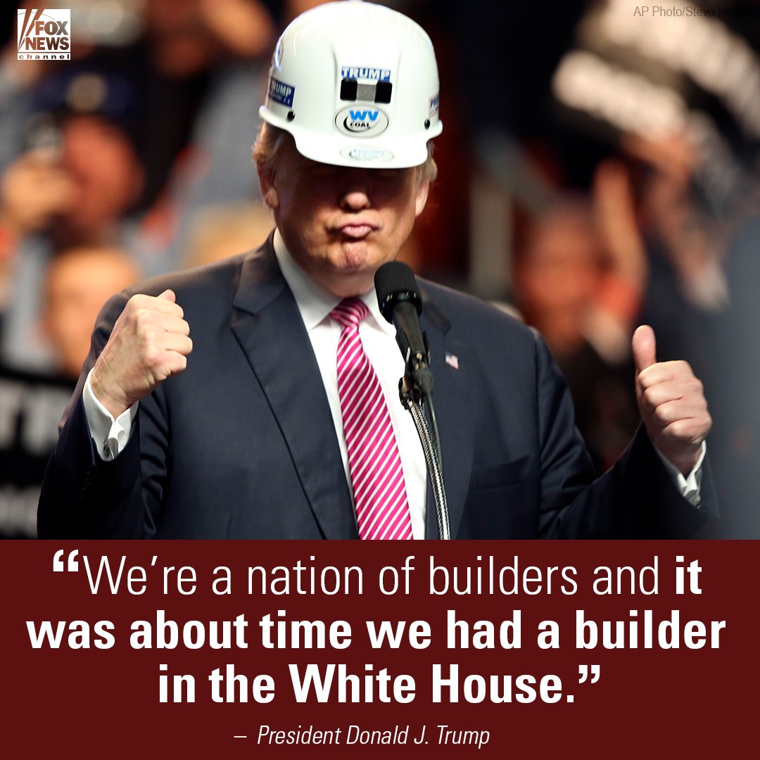 FoxNews's tweet photo. .@POTUS tells builders: We will rebuild America together. https://t.co/q2zLaBTwEx