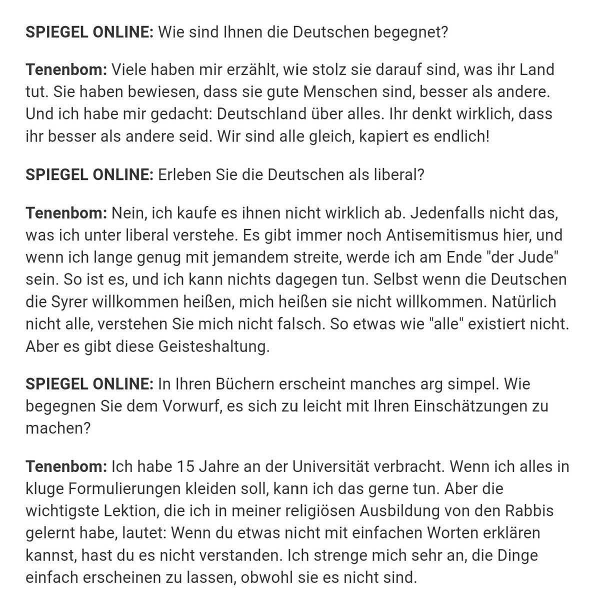MoritzMichelson's tweet photo. Kluges von #Tenenbom über Deutsche, die wieder stolz, wieder antisemitisch sind. #Antisemitismus #Willkommenskultur https://t.co/Zarxf9LjDh