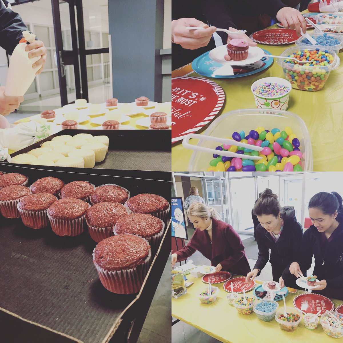 NAITSA's tweet photo. Round two of free cupcake decorating!! We will be in the South Lobby until the cupcakes are gone!! #destress #naitexams @NAIT https://t.co/0n9jmCKr2u