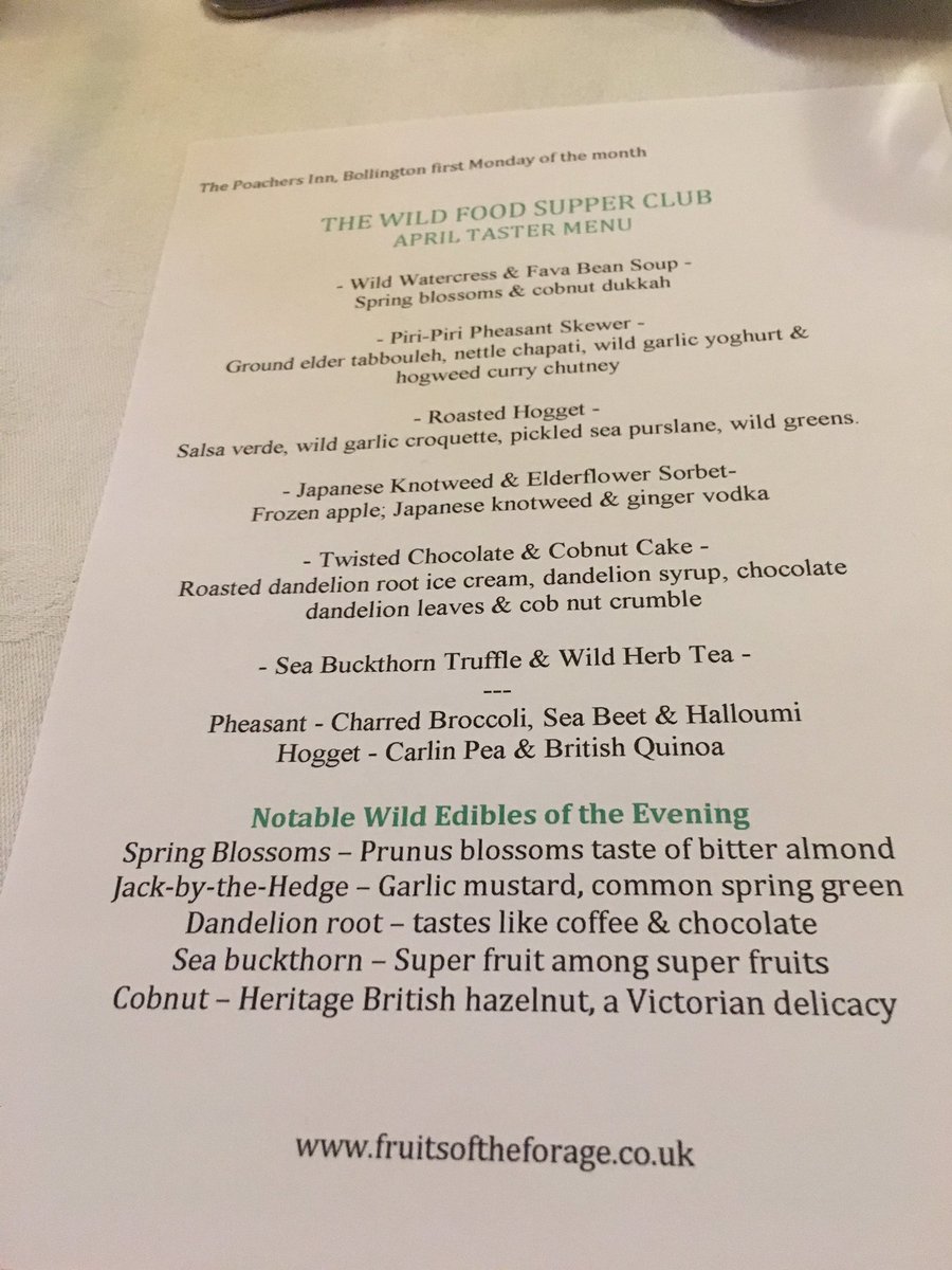 Nothing to do with drinks but the Wild Food Supper Club is superb. A fantastic concept for the environment #Cheshire