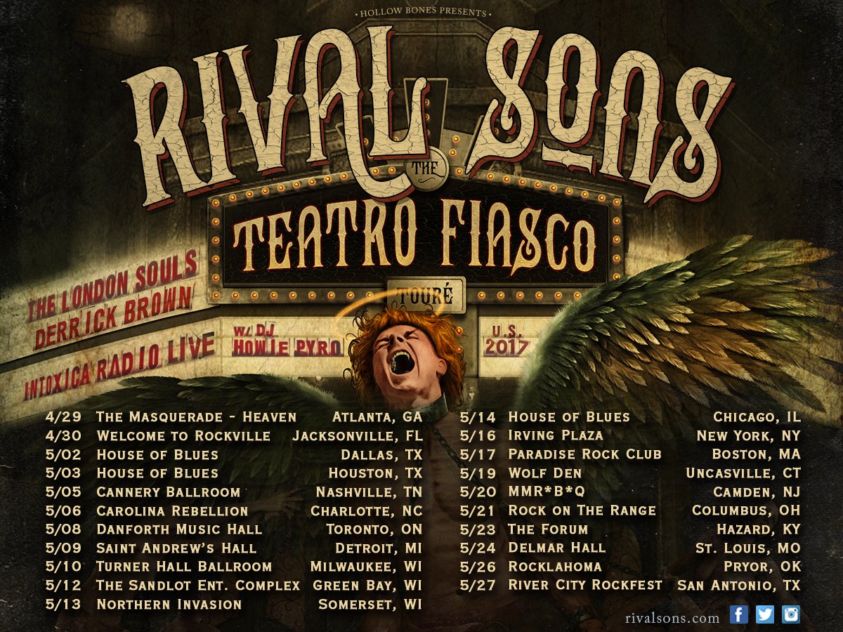 #TeatroFiasco USA tour dates - who's coming out? Tickets on sale now! rivalsons.com for more info #ShareTheSons #RivalSons