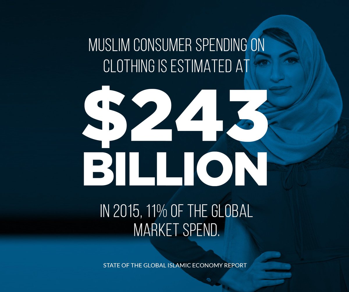 MLExpo's tweet photo. Did you know? #Muslim consumer spending on clothing is estimated at $243 Billion in 2015, 11% of the global market spend! #mleconnect https://t.co/0tArlZ5jKp