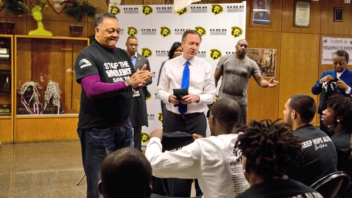 ForrestClaypool's tweet image. Met w/ @revjjackson last week &amp;amp; I'm even more fired up to keep fighting for #cpsequality. Education is the civil rights issue of our time.