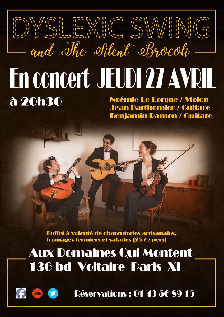 Dyslexic Swing sera en concert aux Domaines Qui Montent le 27 avril ! #DyslexicSwing #live