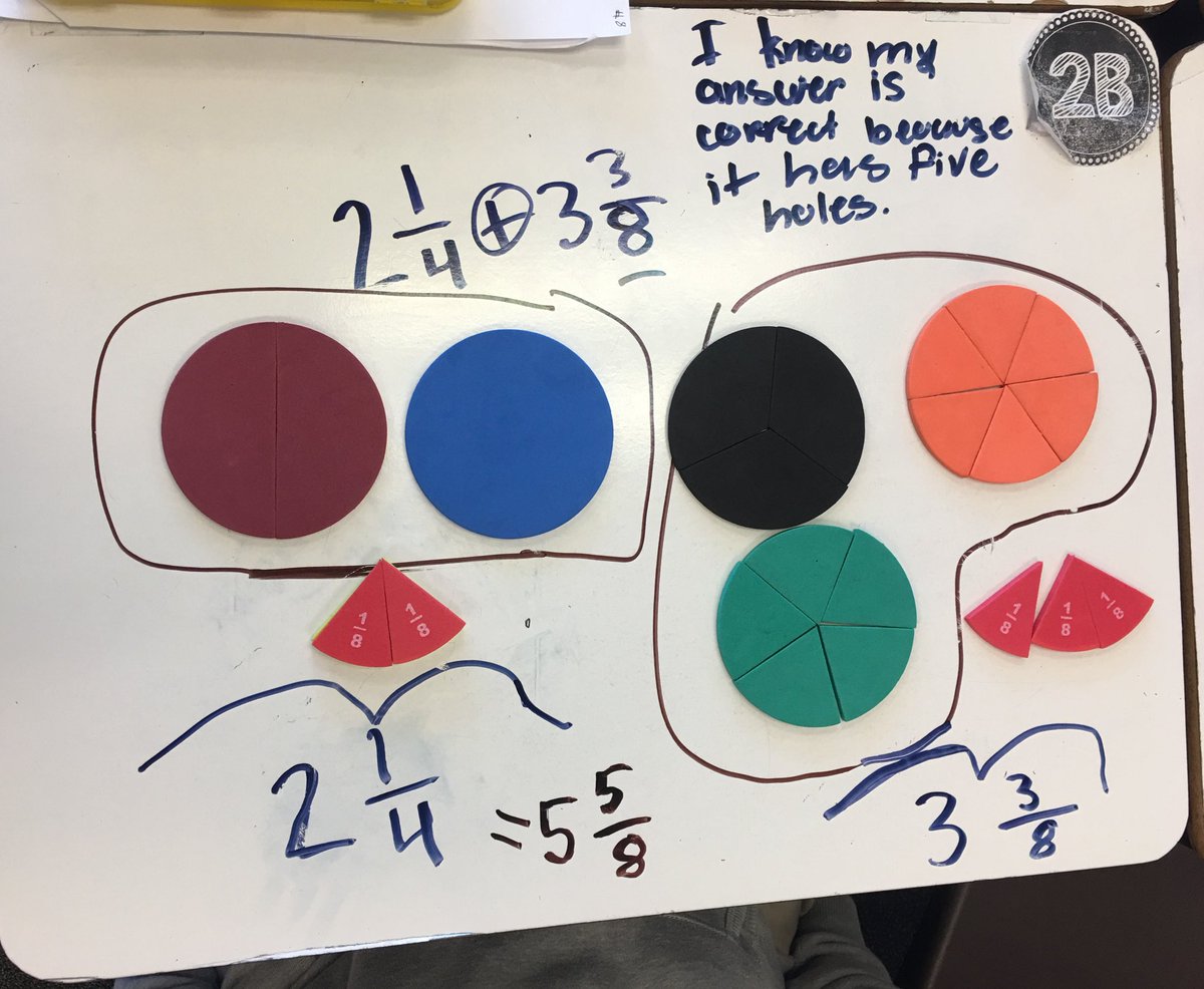 keysoflearning's tweet photo. Multiple ways to do problems! #CommonCoreMath #AddingMixedNumbers #WhiteboardDesks https://t.co/7wCBdE85Oo