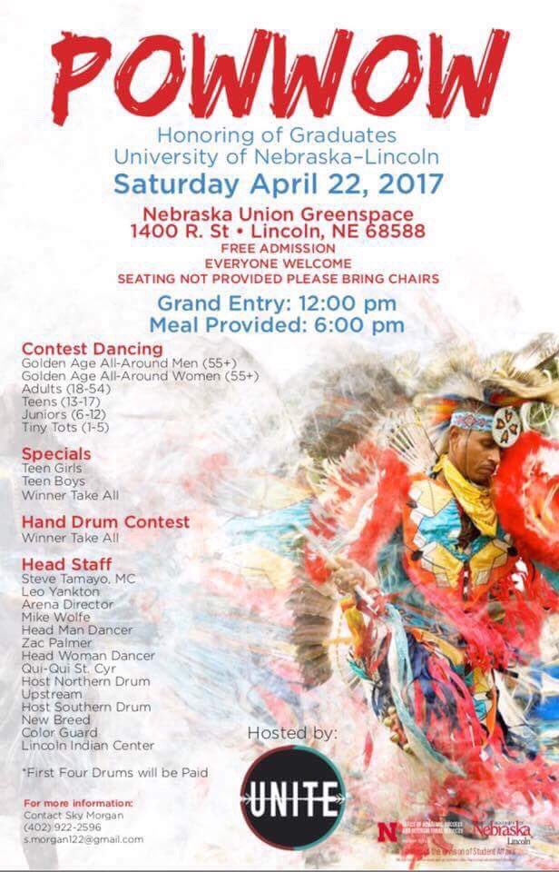 Come support UNITE on April 22nd! We're hosting our Annual Honoring of Graduates Powwow! All are welcome and encouraged to attend!