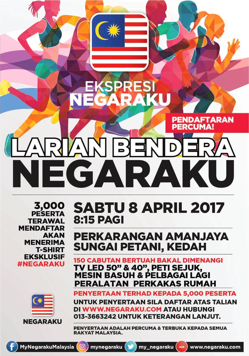 JKMNKedah's tweet photo. Jom sertai program Ekspresi Negaraku Sabtu ini 8 April 2017 di  Perkarangan Amanjaya Mall, Sungai Petani Kedah. Jangan lupa ke booth KPWKM. https://t.co/Y2NN41MGKD