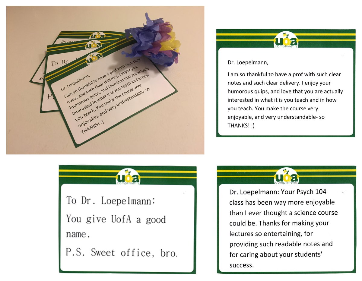 kloepelm's tweet image. Thanks to the students who sent me this nice bouquet of compliments, via @uofacompliments #UAlberta
