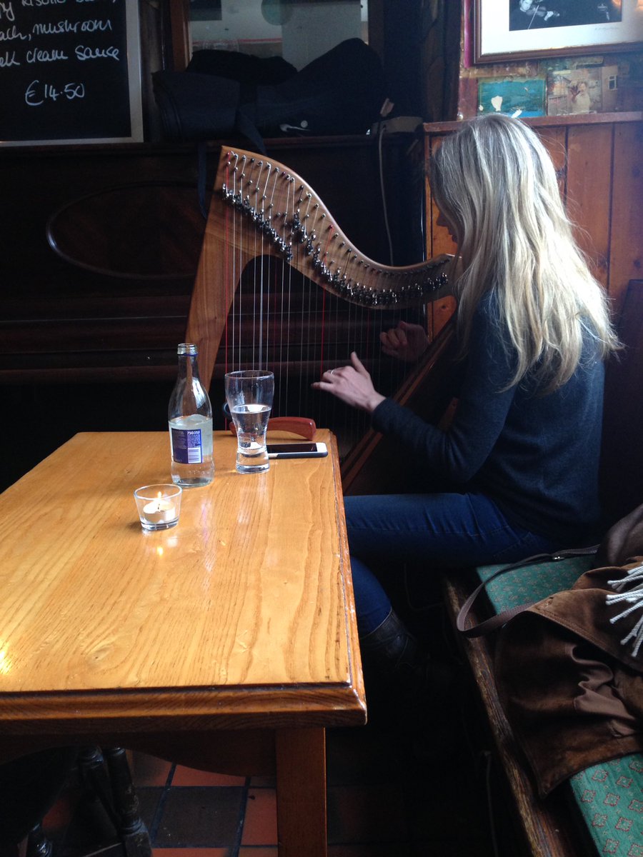 BurrenSalmon's tweet photo. Talented Harpist Floraine Blanke playing in the Roadside Tavern. #IrishFood &amp; #IrishMusic #IrishBrew @BurrenFoodTrail @BurrenGeopark https://t.co/tLnjGXxmja