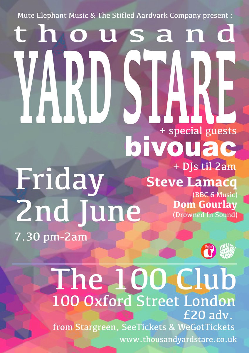 wearetys's tweet photo. MISSIVE // @100clubLondon June 2nd - chuffed to have STEVE LAMACQ &amp; @domlikesrabbits will be DJing, u comin'? https://t.co/6P7NJZbRZs https://t.co/mc8mwppZ5g