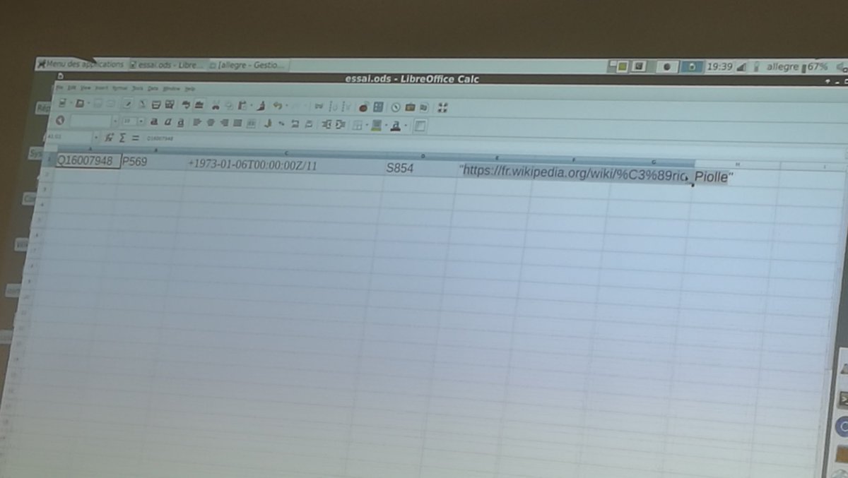 TurbineCoop's tweet image. Démonstration de contribution #quickstatements via un tableur et balise Widar.#wikidata #LaCoop #Infolab