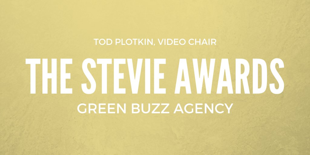 Green Buzz Agency (@greenbuzzagency) on Twitter photo Congratulations, <a href="/Plotkint/">Tod Plotkin</a>! Chairing the video category at <a href="/TheStevieAwards/">The Stevie® Awards</a> May 1st: ow.ly/oNZC30arPUU Congratulations, <a href="/Plotkint/">Tod Plotkin</a>! Chairing the video category at <a href="/TheStevieAwards/">The Stevie® Awards</a> May 1st: ow.ly/oNZC30arPUU