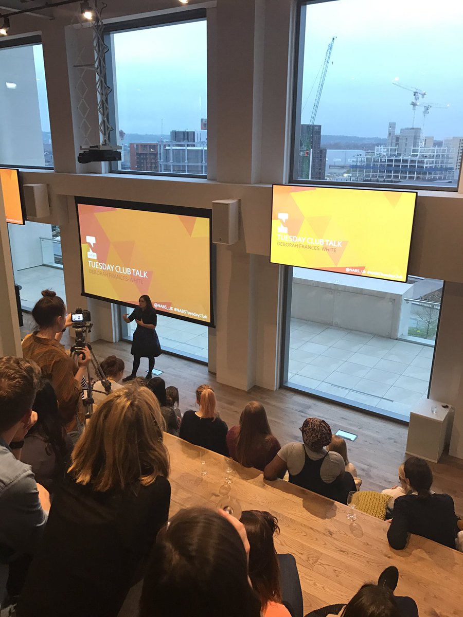 lizchezbra's tweet photo. Talking self inclusion and excessive confidence with the hilarious @DeborahFW at @NABS_UK #NABSTuesdayClub https://t.co/79DDH2ufFa