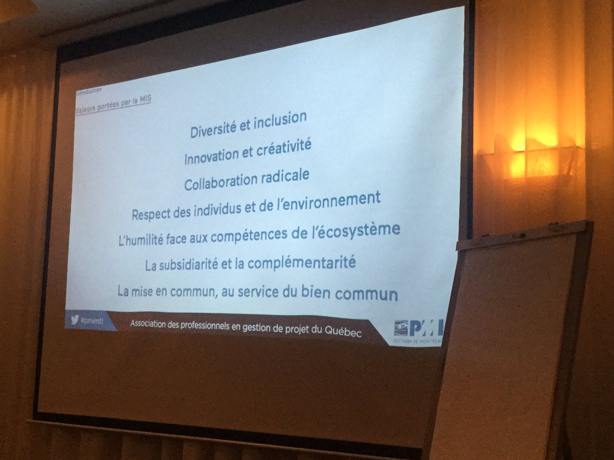 PaquetteDA's tweet photo. #Symposiumgp #pmimontreal #pmp #pmi #conf301 #montreal #375mtl Des valeurs clés pour la Maison de l'Innovation Social https://t.co/SOifD2BlOk