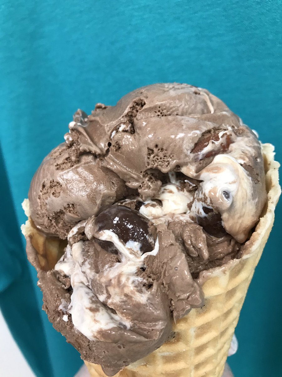 NEW! Special flavor:
ROCKY ROAD-chocolate ice cream with marshmallow swirl, almonds, chocolate covered almonds, and chocolate chunks 😋