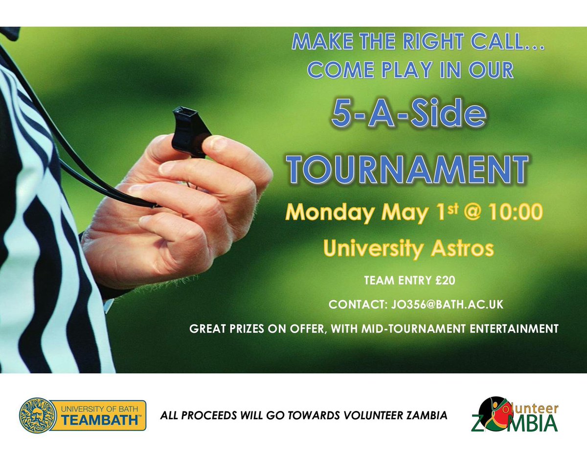 Our next event is finally here! Five-a-side football, May 1st, uni Astros, 10 am!! Sign up with jo356@bath.ac.uk