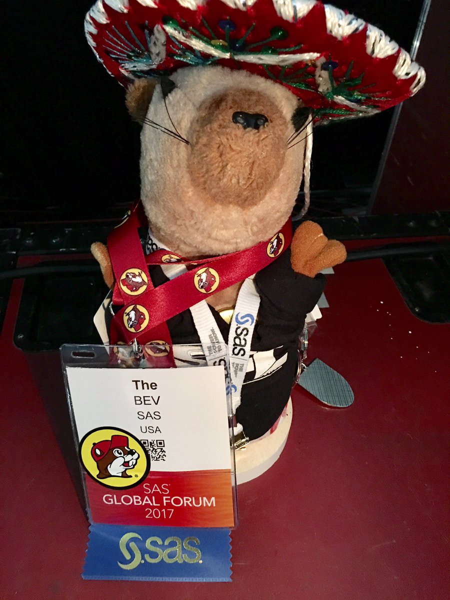 TechProGeek's tweet photo. The SAS  "video team" mascot the "BEV" has made its 32nd appearance at SAS Global Forum. #SASGF https://t.co/Aw7ZxGruhM