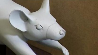 Mice on the iconic Kit Williams #wishingfishclock in #Cheltenham given rubber noses bbc.in/2nZcEme