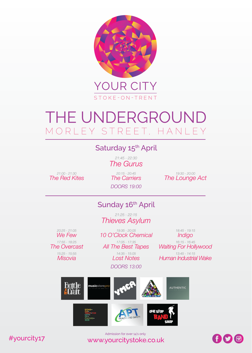 2nd venue poster for <a href="/undergroundsot/">TheUndergroundStoke</a>, make sure you save the image so you can plan your #YC17 weekend! #sot2021 #stokeontrent #freelivemusic
