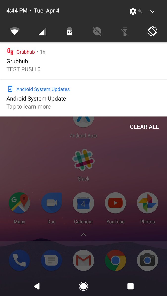 Okay, <a href="/Grubhub/">Grubhub</a> ... I got your "TEST PUSH 0"...now what? :)