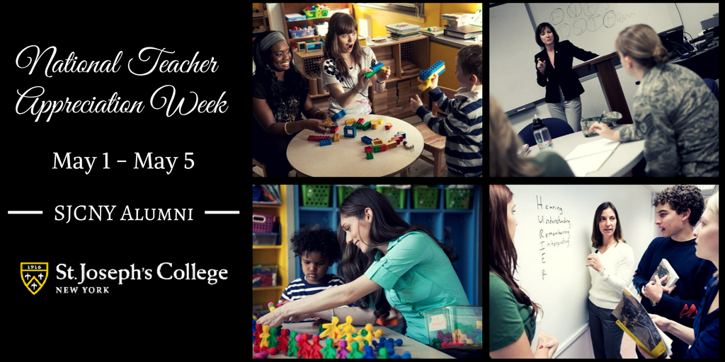 StJoesNYalumni's tweet photo. May marks #Teacher Appreciation Week, and @SJCNY wants to highlight our #SJCNYalumni educators. #ThankATeacher >> https://t.co/6kMj7aH5AS https://t.co/WgvRVvdlIX
