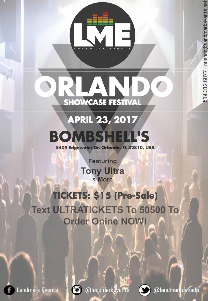 tonyultramusic's tweet photo. ORLANDO!! You can PreOrder your tickets NOW! 👌🏾🔥🔥🔥🔥🔥🔥🔥 #LMEOrlando #TonyUltra #Orlando #Florida #Concerts #Music https://t.co/zicryq7DR0 https://t.co/jC3SVoE8WL