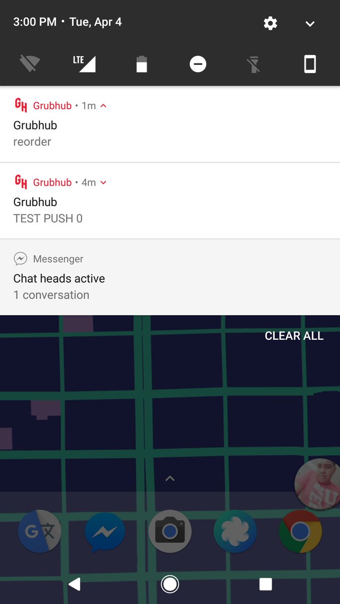 controllerdotM's tweet photo. @Grubhub testing push notifications on the wrong server? Hehe https://t.co/uLJZYEz7Wq