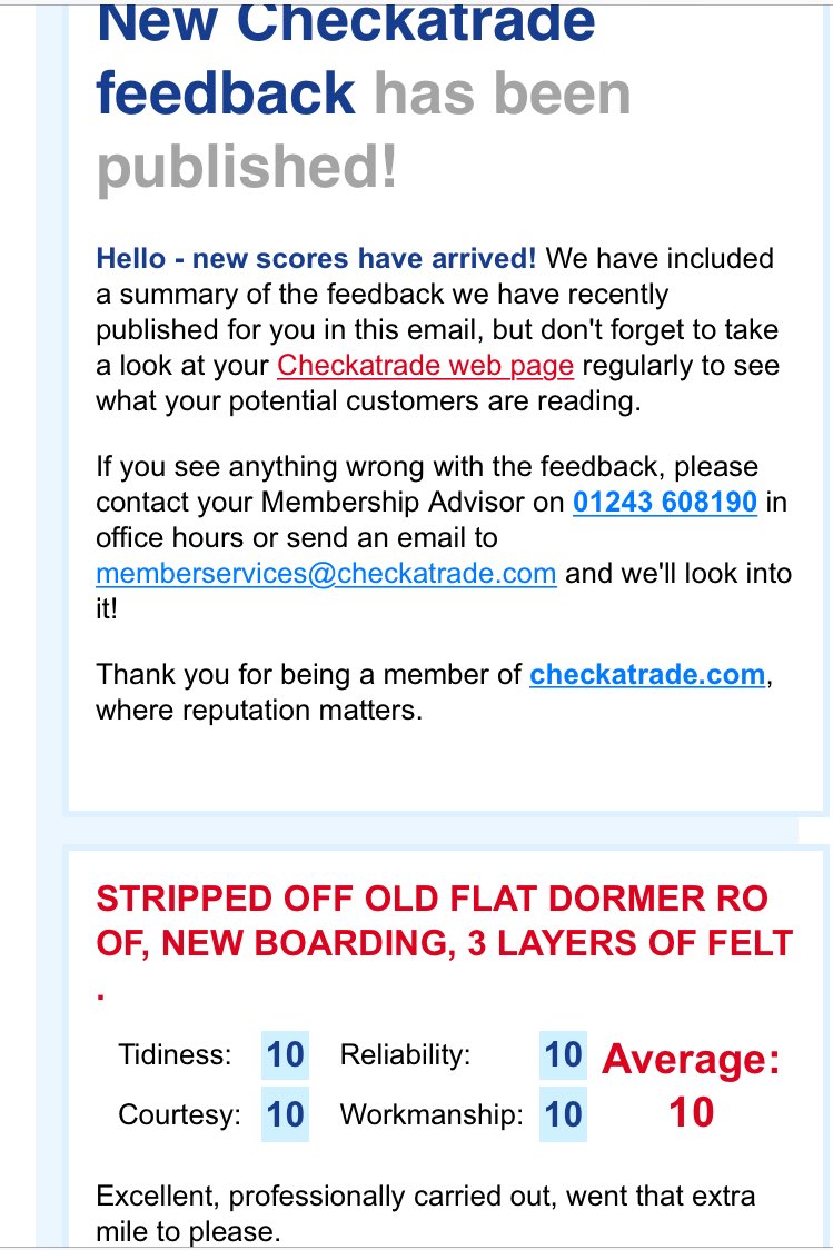 Latest feedback for #Birmingham s finest #roofers <a href="/BrumHour/">#BrumHour 🐝 Networking with #Birmingham</a> <a href="/solihullhour/">#solihullhour</a> <a href="/madeinbhamtv/">Made in Birmingham Has Moved!</a> <a href="/Checkatrade/">Checkatrade</a> another happy customer