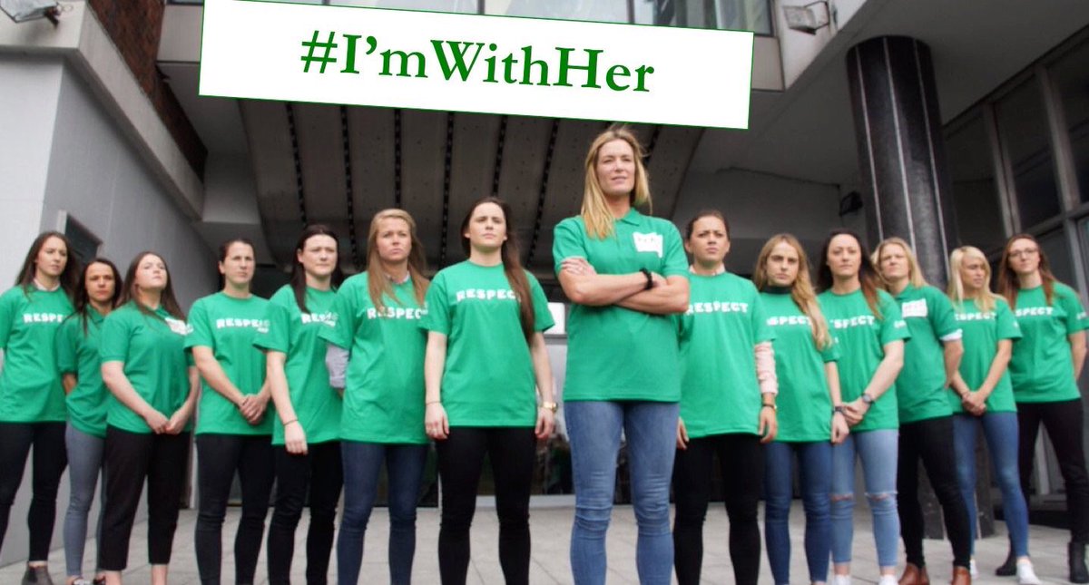 sportswomenIRL's tweet photo. Must mention the new hashtag #ImWithHer in light of the @FAIWomen press conference today #WSportHour @BVSportIre #BVSport https://t.co/gjGa71yDMN