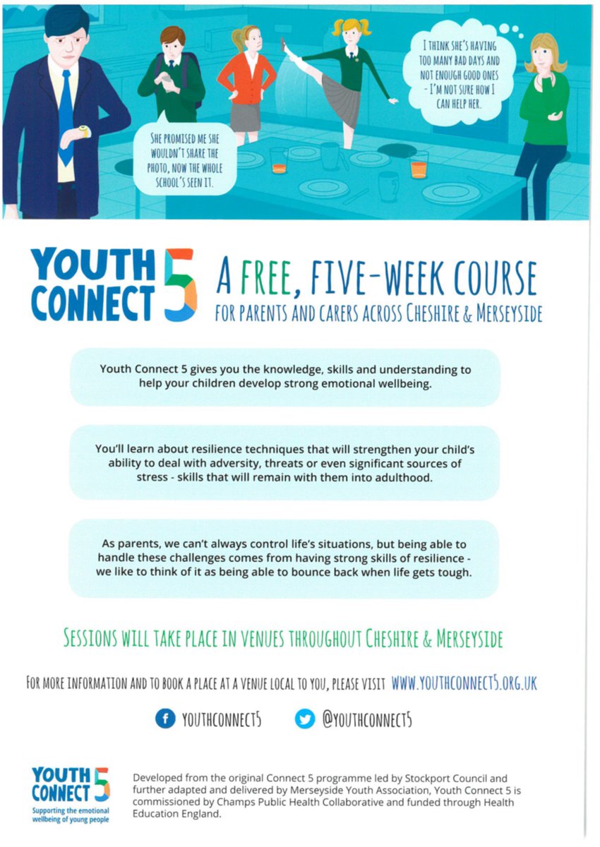 Free 5 week course for parents to support your childs
emotional wellbeing. Starts 02.05.17. Call Kirsty for more info 2918010
#SeftonHour